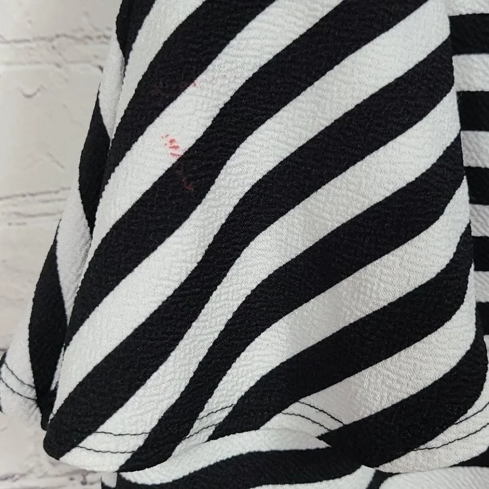 Tween Black White Stripe Jacquard Lace Peplum Dress Bodycon Party Holiday Girls